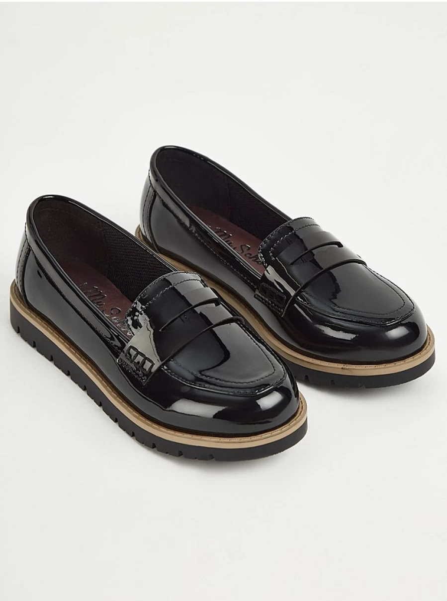 "George at Asda Black Penny Loafers with Wedge Heel – Comfortable School Shoes Review"