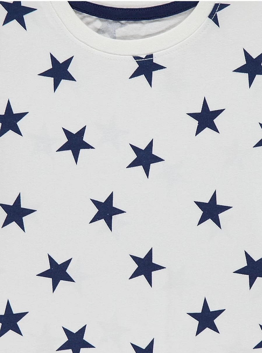 Boys' Navy Star Stripe Short Pyjamas 3-Pack | George at Asda | Comfortable Kids' Sleepwear