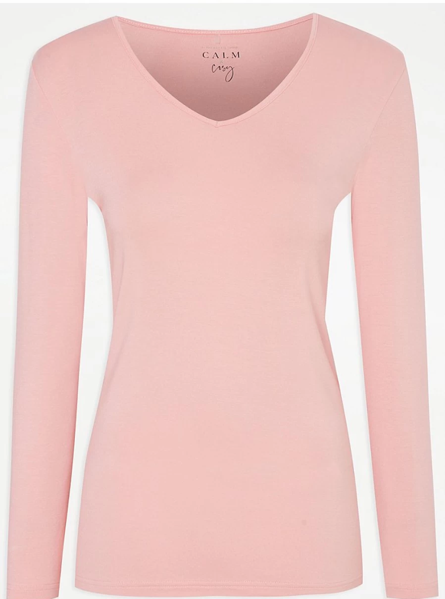 "George at Asda Women's Pink Long Sleeve Pyjama Top - Comfortable Sleepwear & Lingerie Review"