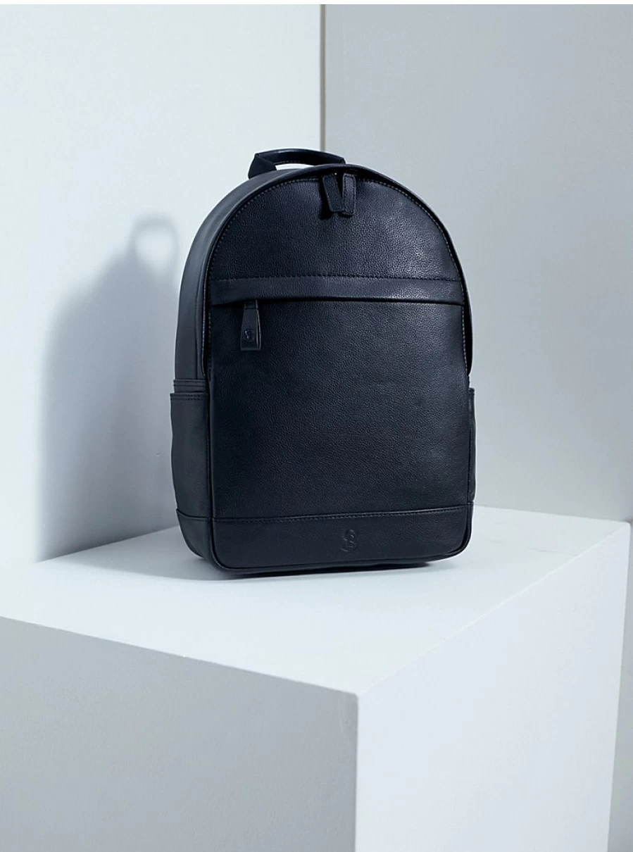 Men's Black Leather Rucksack by George at Asda – Durable Studio Edit Backpack Review