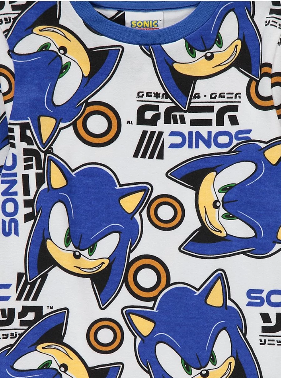Boys' Sonic The Hedgehog Long Sleeve Pyjamas | George at Asda Kids Pajamas