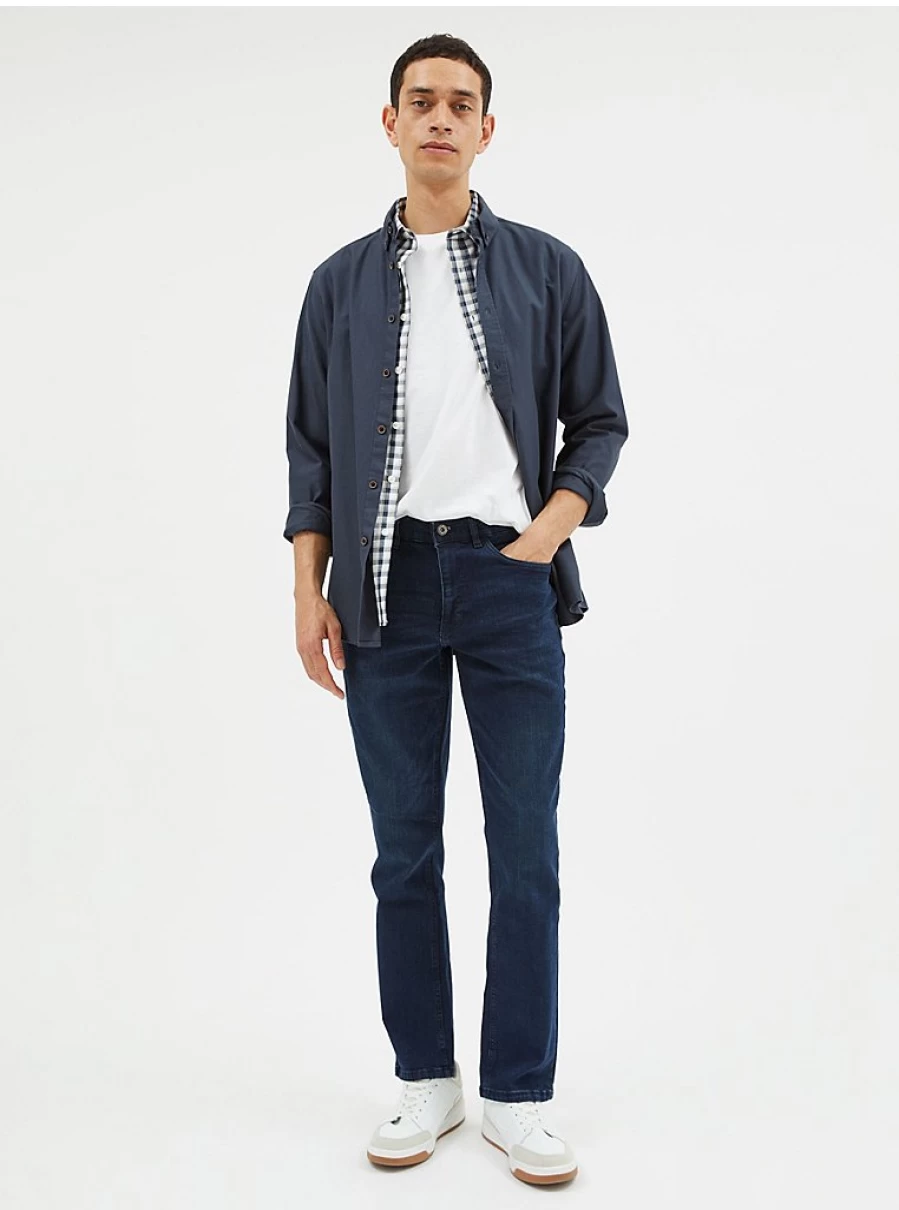 Men's Dark Ink Straight Fit Jeans - George at Asda | Comfort & Style