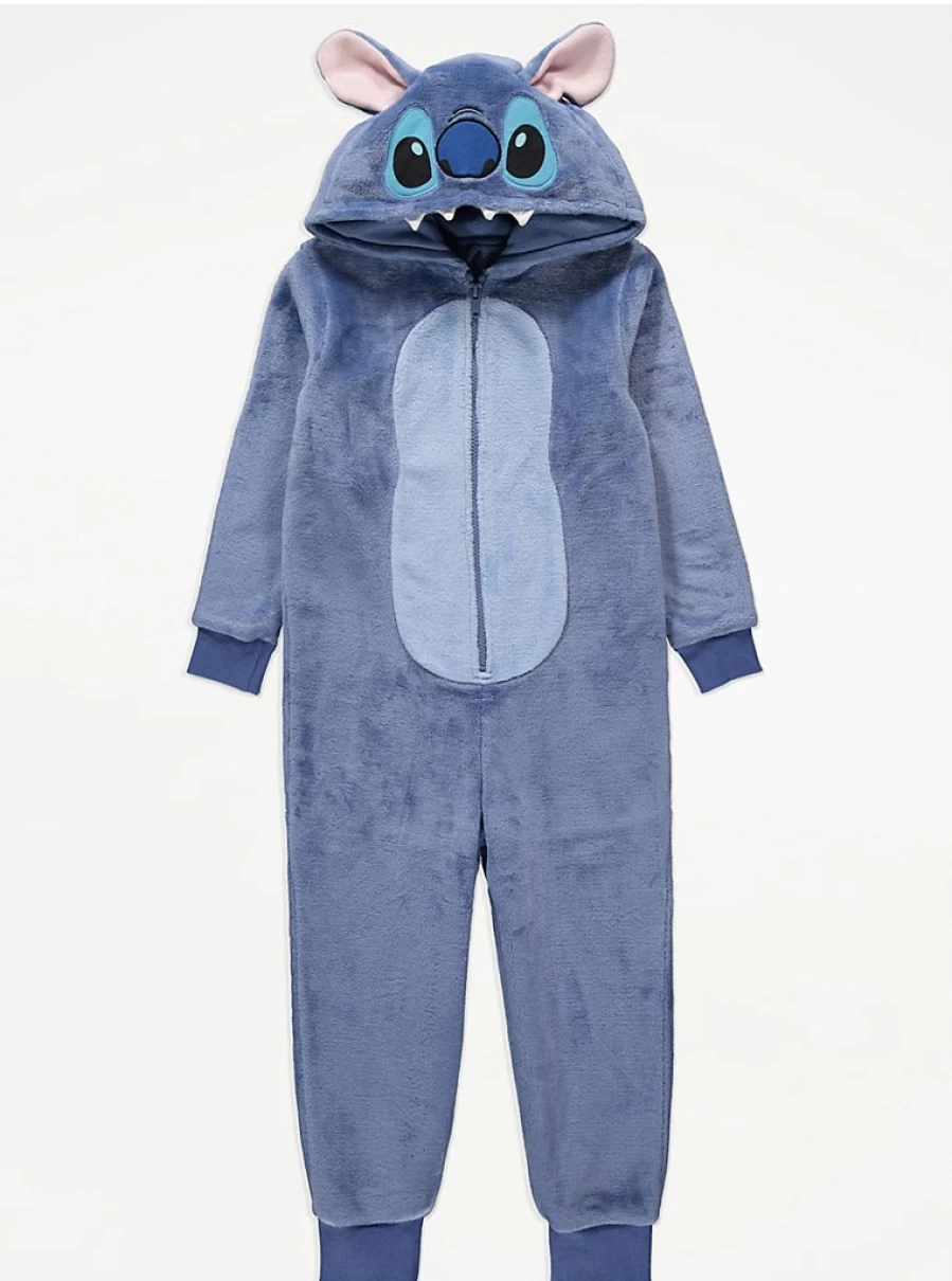 Disney Lilo & Stitch Kids Fleece Onesie Pajamas - George at Asda Soft Character Sleepwear