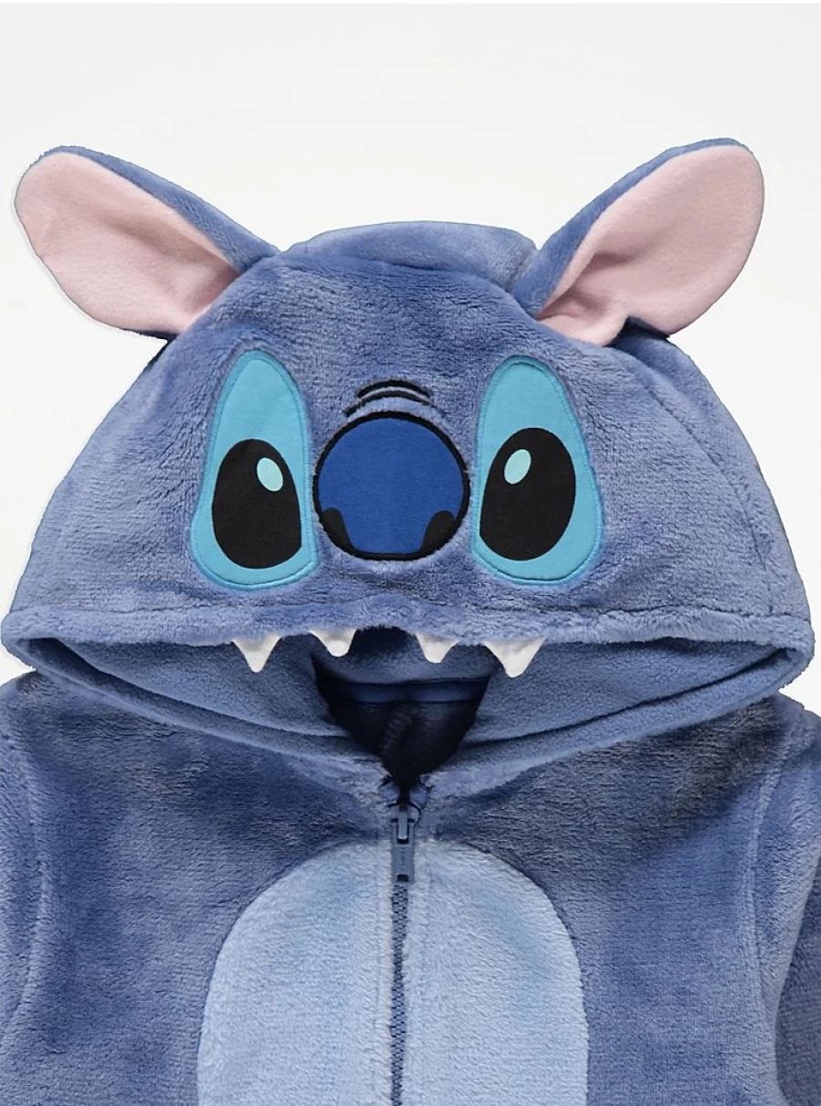 Disney Lilo & Stitch Kids Fleece Onesie Pajamas - George at Asda Soft Character Sleepwear