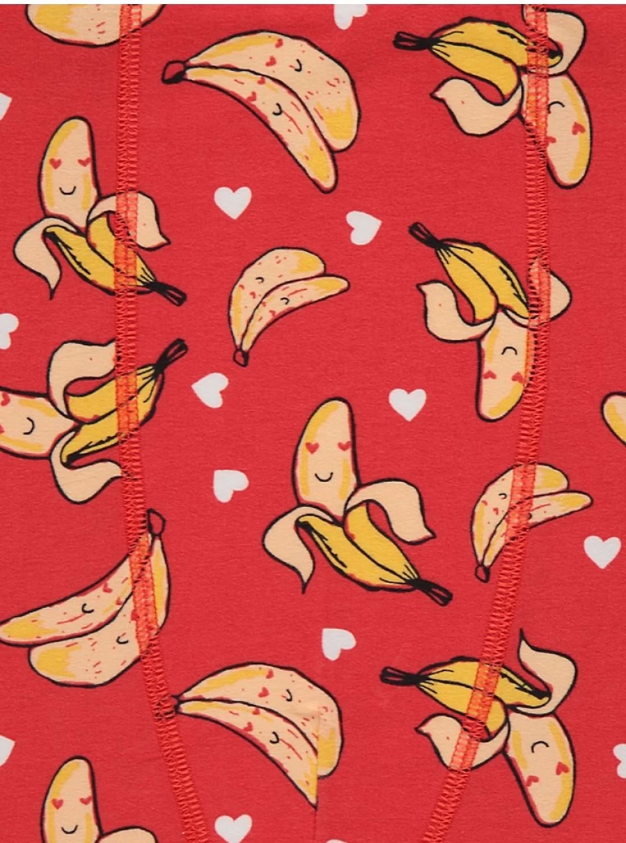 George at Asda Men's Red Heart Eye Banana Print Boxer Shorts - Comfortable & Stylish Underwear