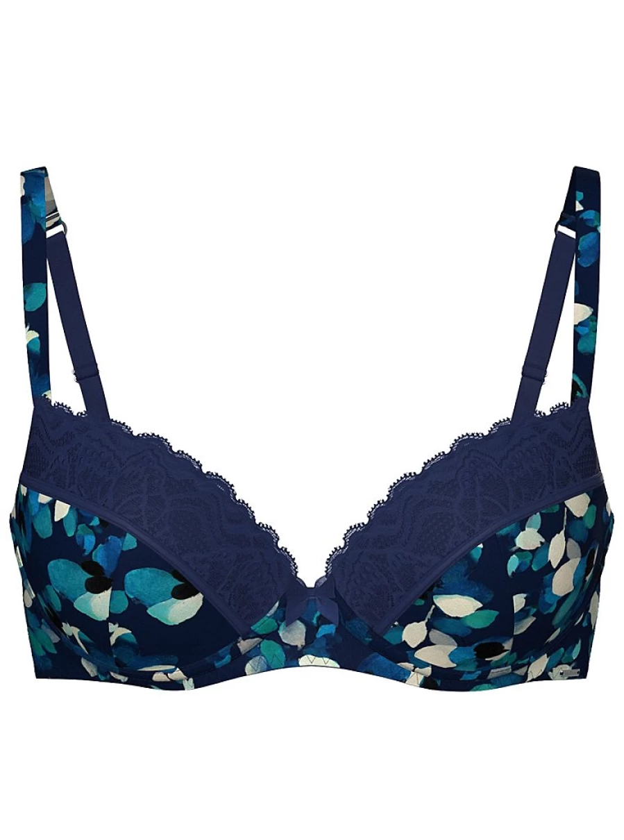 "George at Asda Women's Entice Blue Satin Floral T-Shirt Bra – Comfortable Lingerie Review"