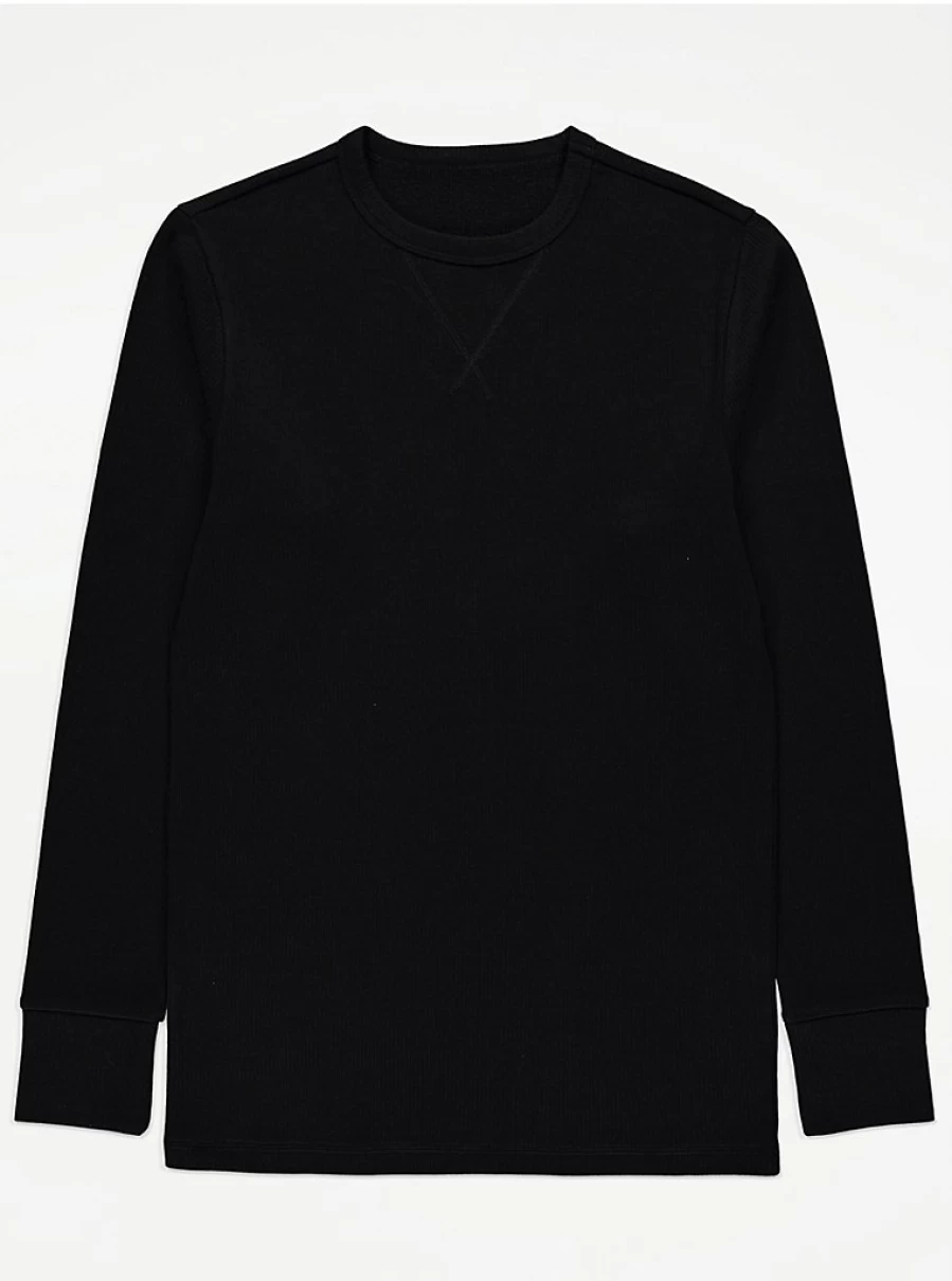 Men's Black Long Sleeve Ribbed Thermal Top - George at Asda Review & Buying Guide