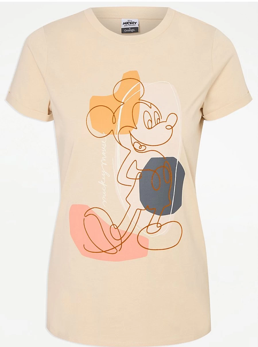 Kids' Disney Mickey Mouse Abstract Line Art T-Shirt | George at Asda