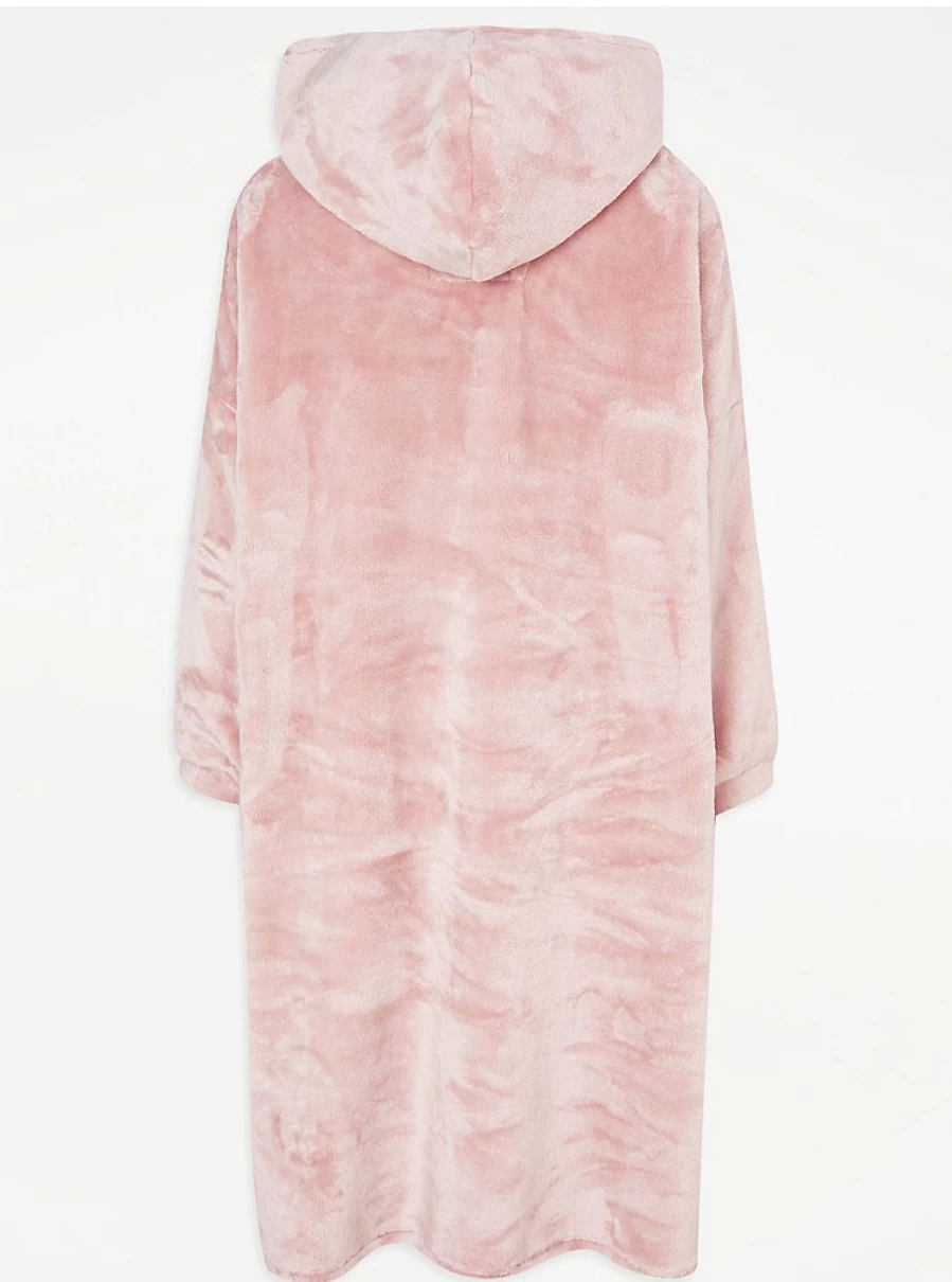 Cozy Pink Plush Fleece Snuggle Hoodie by George at Asda - Soft Loungewear & Sleepwear Review