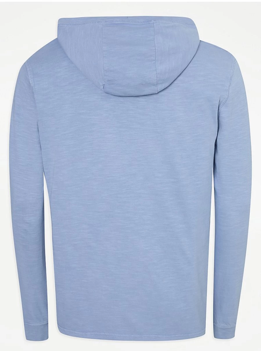 "George at Asda Men's Pale Blue Slub Lightweight Hoodie – Comfort & Style Review"