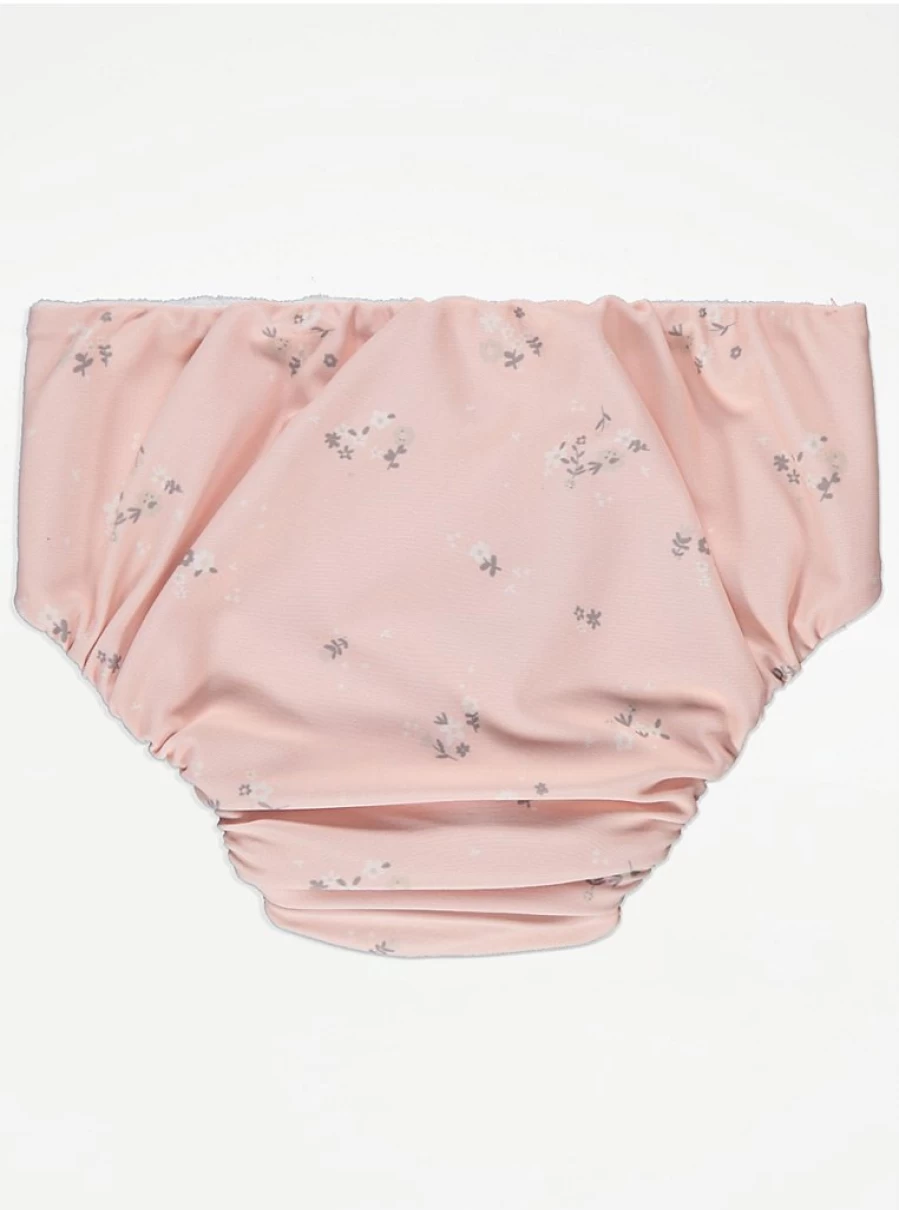"George at Asda Pink Flower Swim Diaper for Babies – Waterproof & Reusable"
