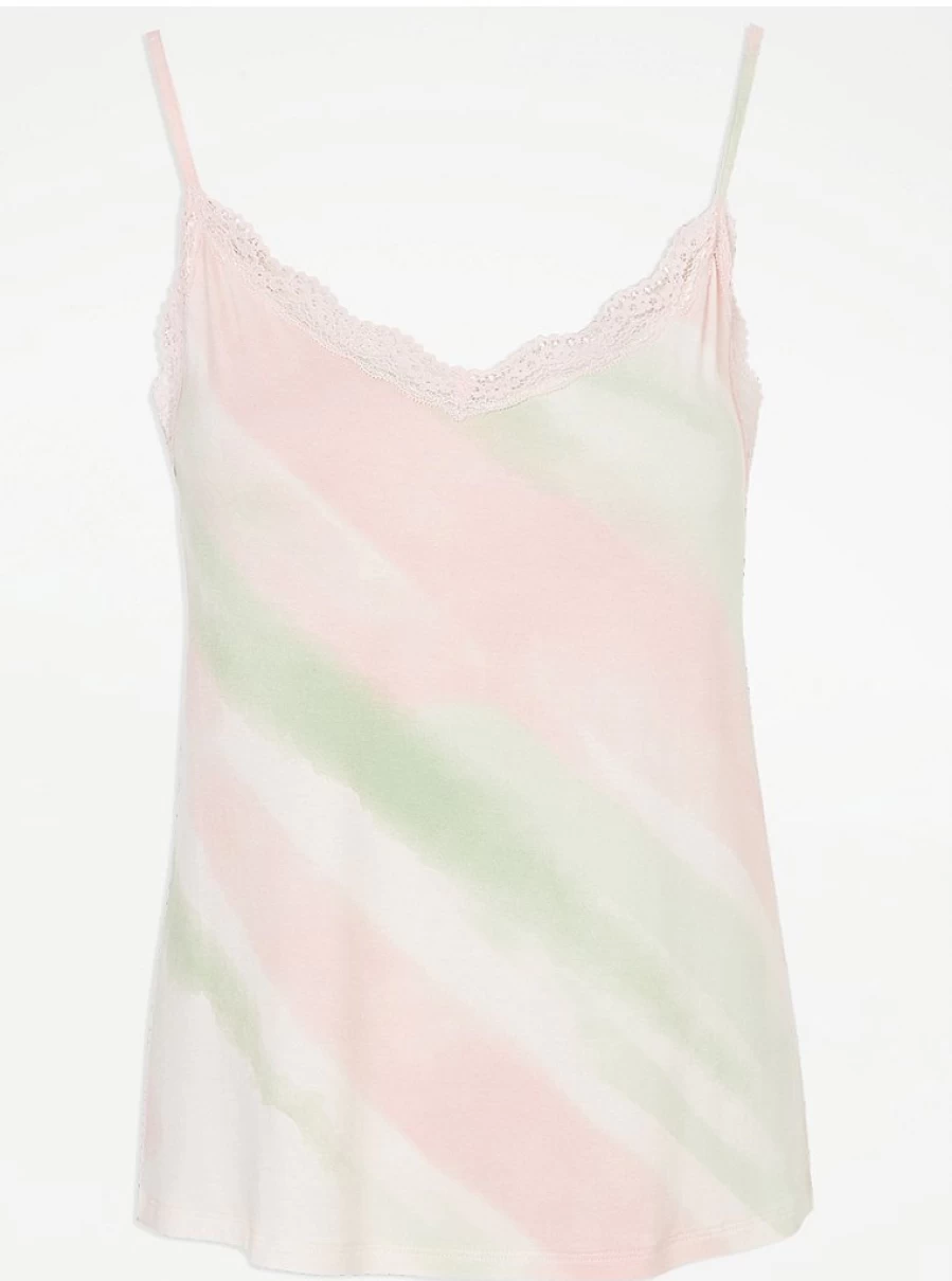 "George at Asda Pink Tie Dye Striped Pyjama Cami Top - Women's Lingerie & Sleepwear Review"