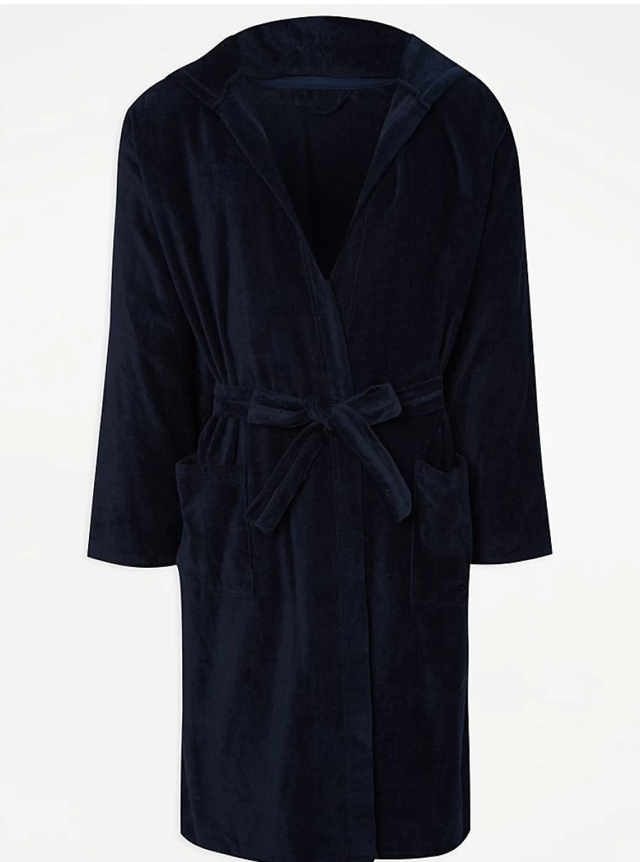Men's Navy Towelling Dressing Gown by George at Asda | Comfort & Style Review