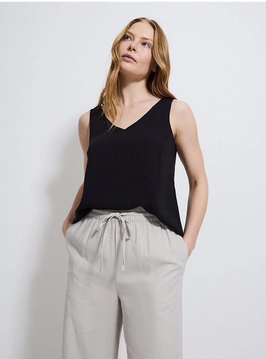 Women's Black V-Neck Cami Top | George at Asda | Comfort & Style