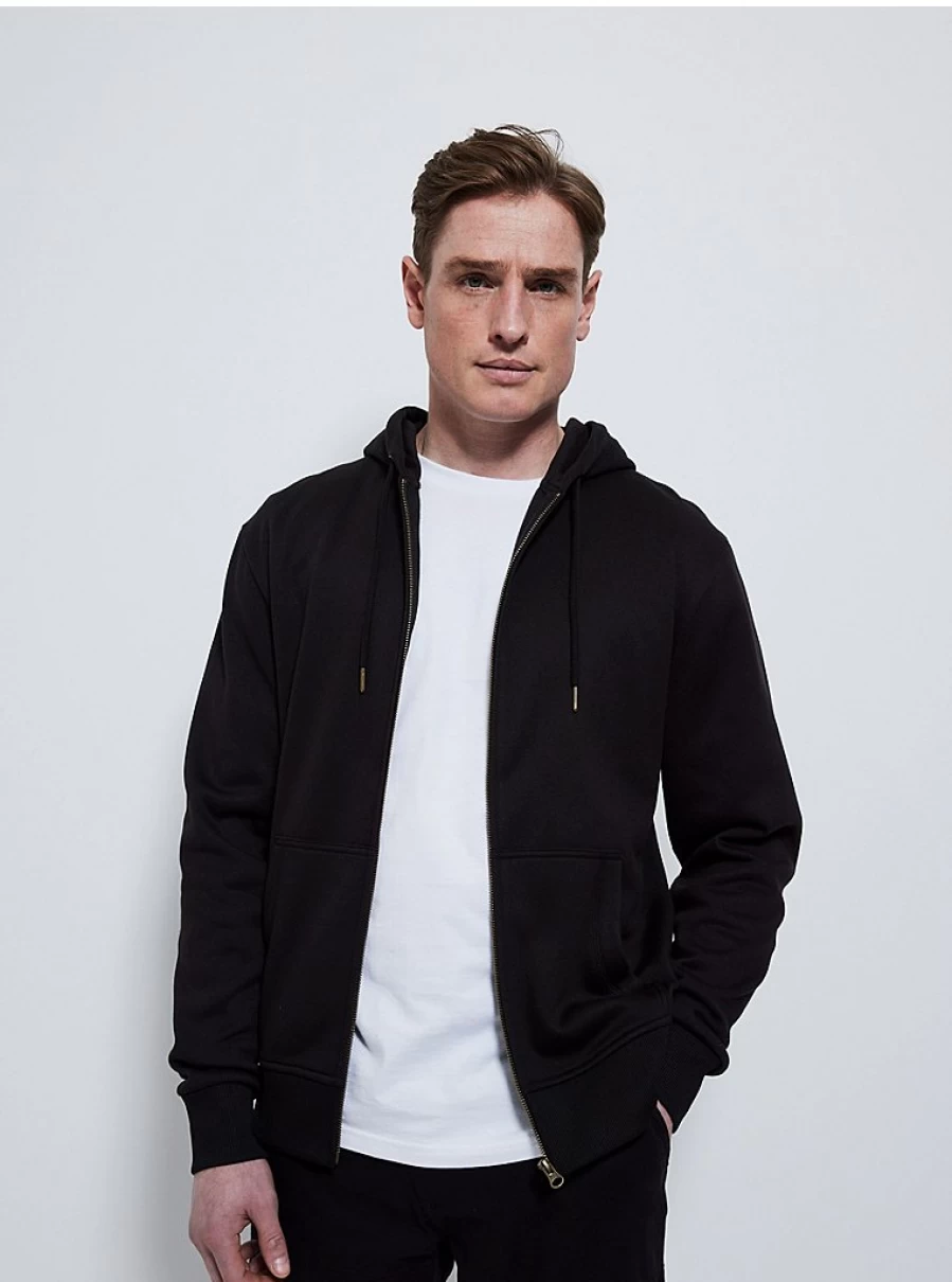 George at Asda Boys' Black Zip Up Hoodie | Lightweight Fleece Pullover with Front Pockets