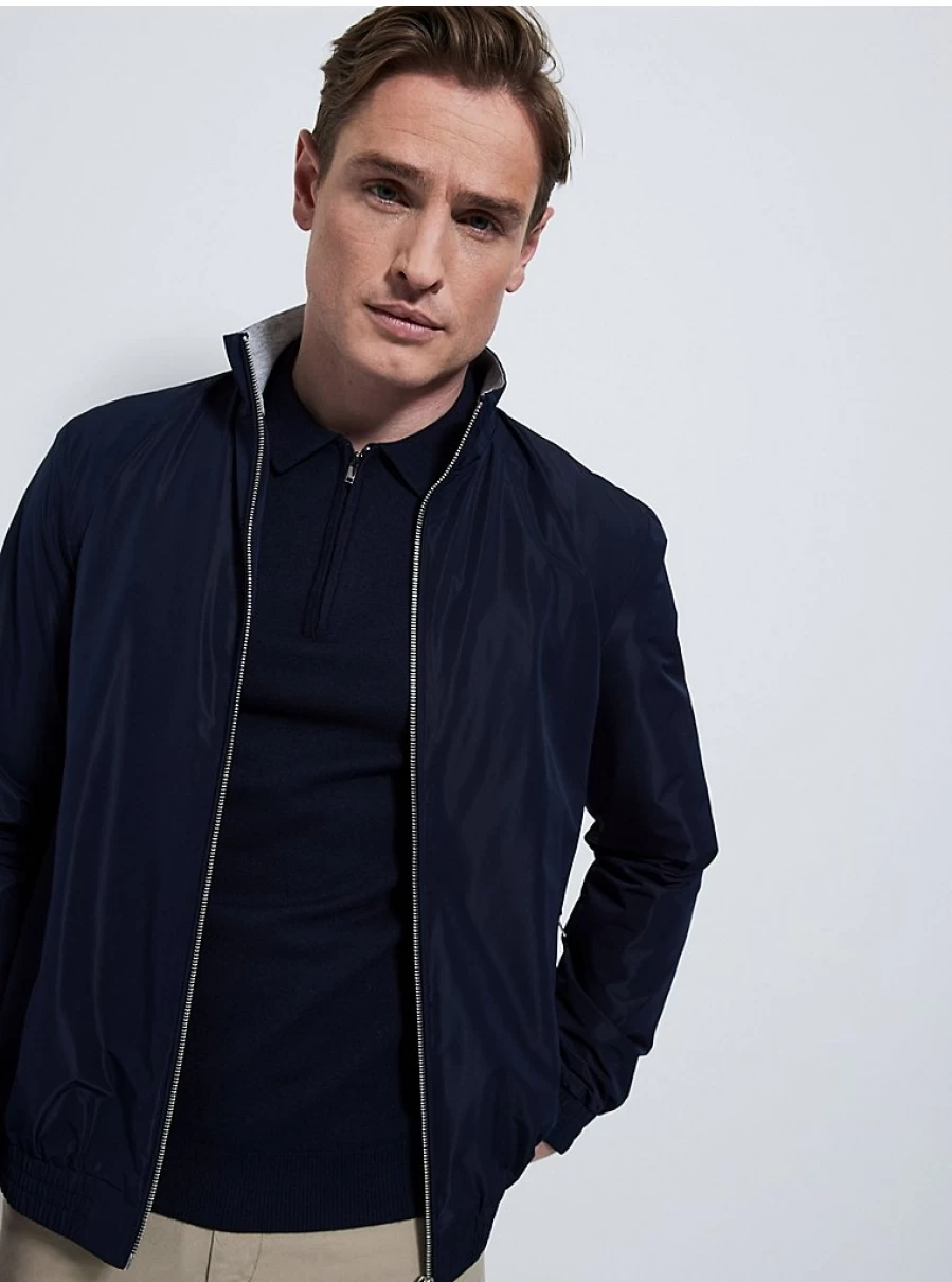 Men's Navy Lightweight Harrington Jacket by George at Asda | Comfort & Style