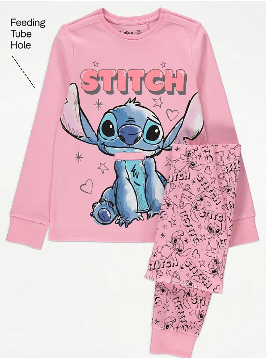 Disney Lilo & Stitch Pink Easy On Adaptive Pyjamas for Kids | George at Asda