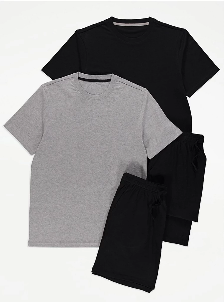 "George at Asda Men's Plain Jersey Pyjamas 2 Pack – Comfort & Value"