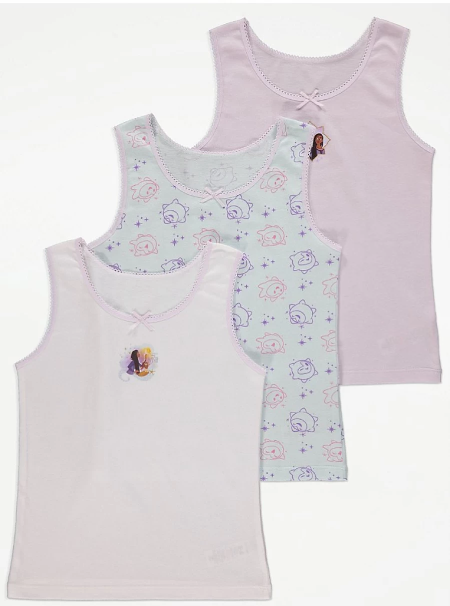 George at Asda Disney Wish Kids' Character Vests 3-Pack | Official Licensed Costume Set