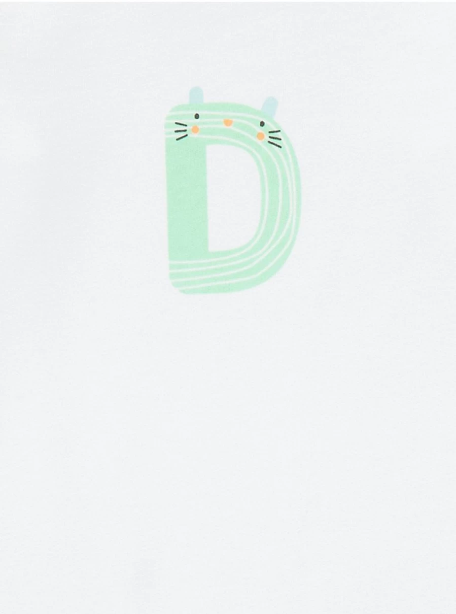 "George at Asda Baby White Animal Letter D Sleepsuit – Comfortable & Cute Sleepwear for Infants"