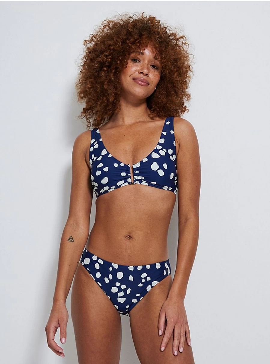 "George at Asda Women's Navy Animal Print Bikini Set - Cut Front Top & Bottoms Review"