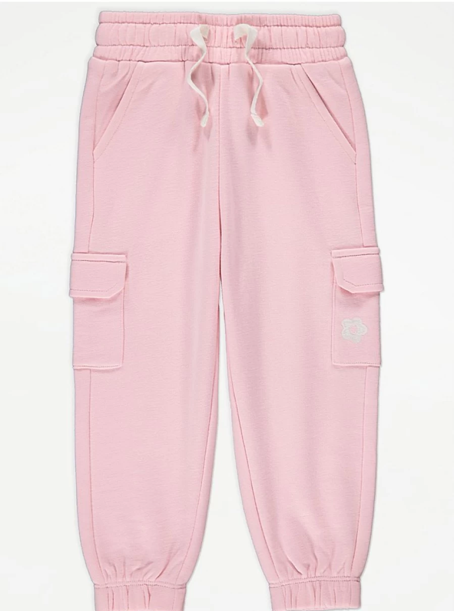 "George at Asda Kids Light Pink Cargo Joggers | Comfortable & Stylish Pants for Children"