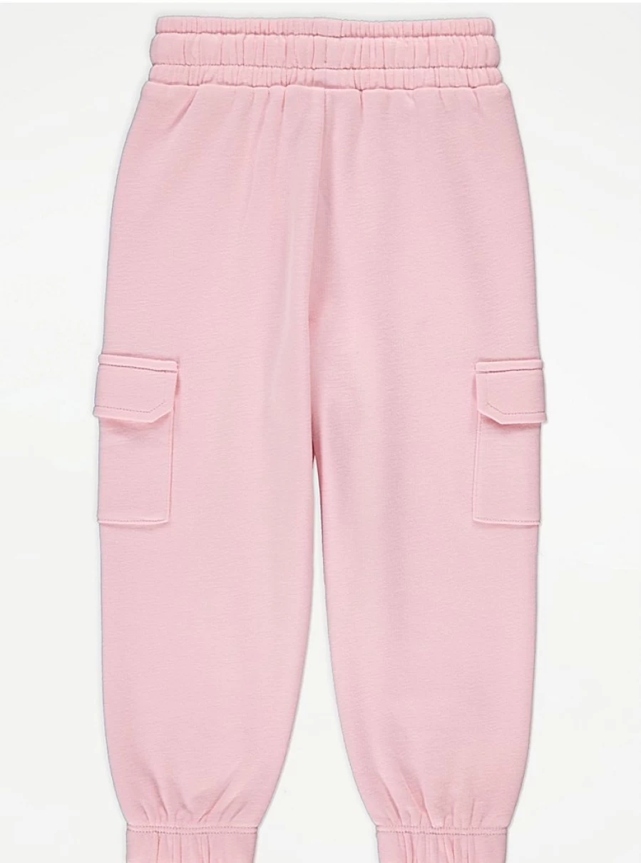 "George at Asda Kids Light Pink Cargo Joggers | Comfortable & Stylish Pants for Children"