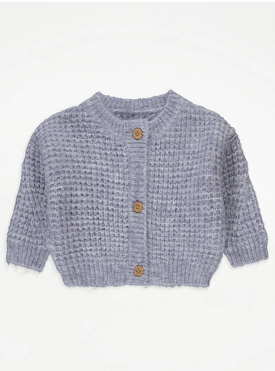 "George at Asda Baby Lilac Waffle Knit Button Cardigan Review"