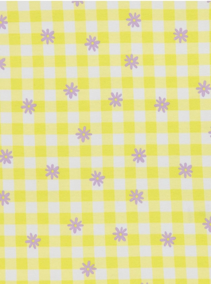 "George at Asda Kids' Yellow Gingham Daisy Print Short Sleeve Pyjamas – Comfortable & Stylish"