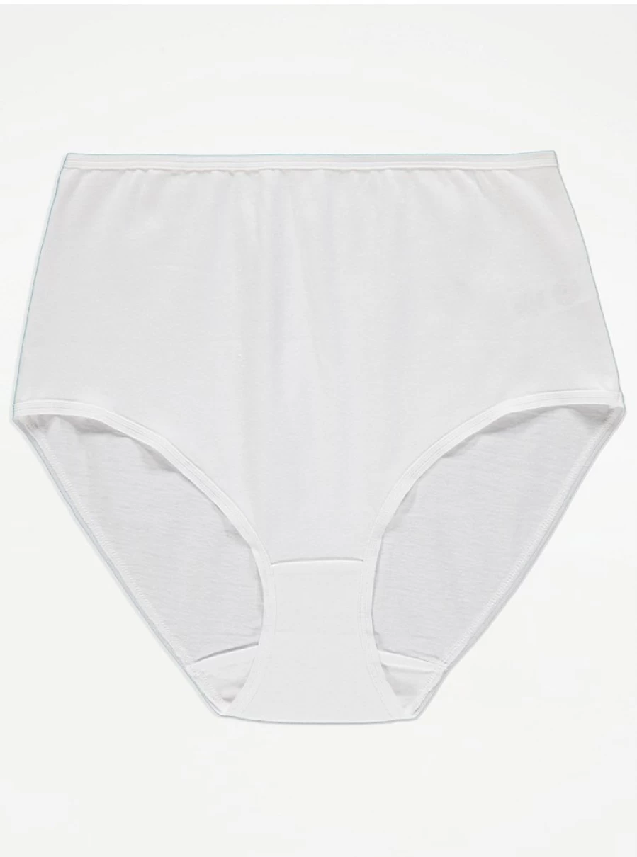 "George at Asda Women's White Cotton Full Brief Knickers 4-Pack | Comfortable Everyday Underwear"
