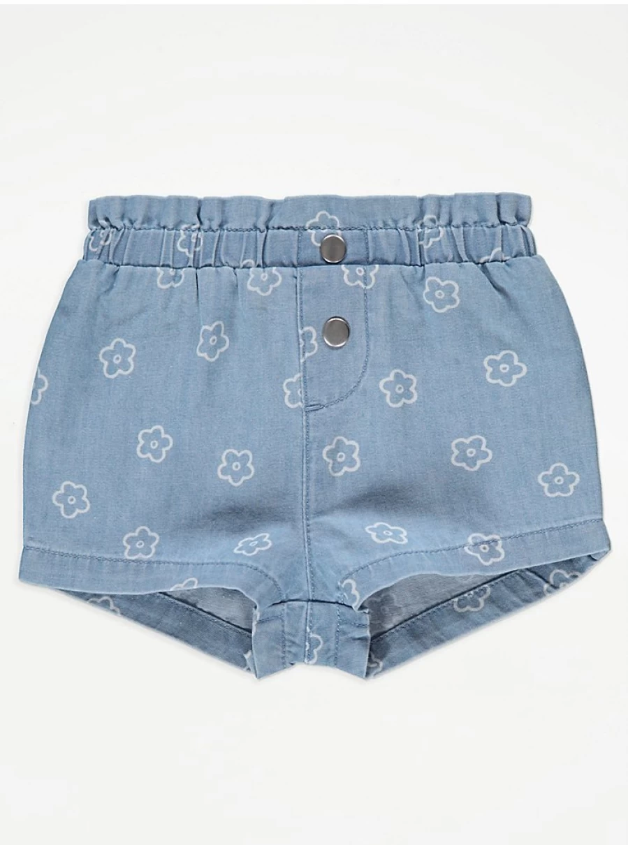 "George at Asda Baby Blue Floral Denim Shorts – Comfortable & Stylish"