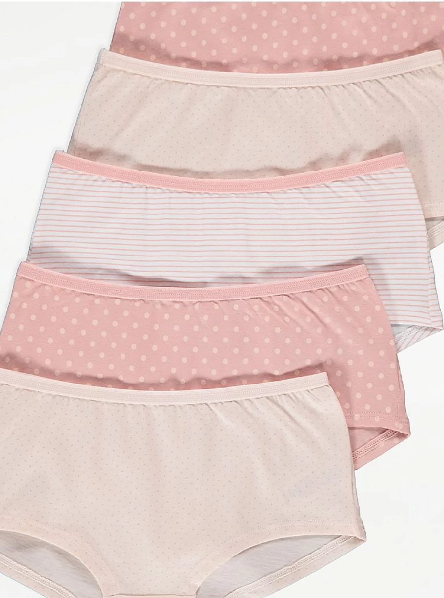 "George at Asda Kids' 7-Pack Pink Patterned Shorts | Comfortable & Stylish"