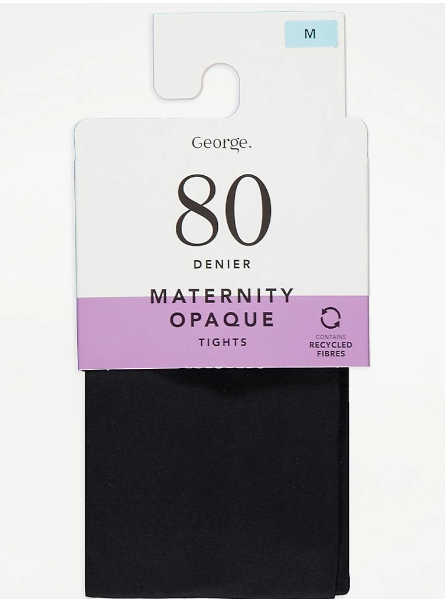 Maternity Opaque Tights 80 Denier - Black Comfortable Tights for Pregnancy | George at Asda