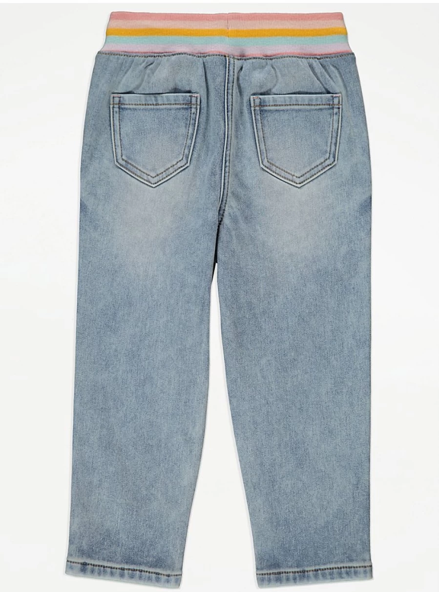 "George at Asda Kids' Blue Light Wash Rainbow Waist Jeans – Comfort & Style Review"