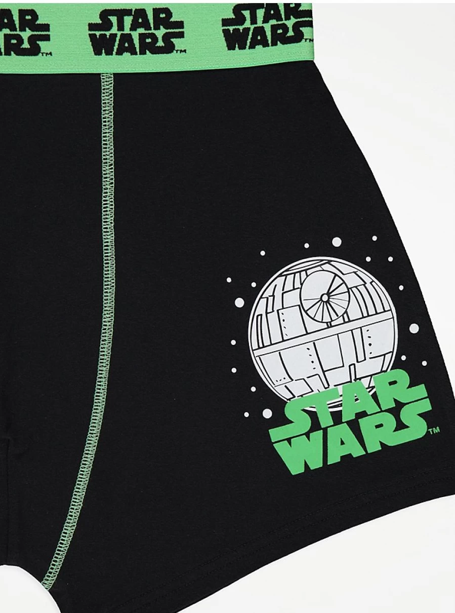 George at Asda Men's Star Wars Black Logo Trunks 2-Pack | Disney Collection
