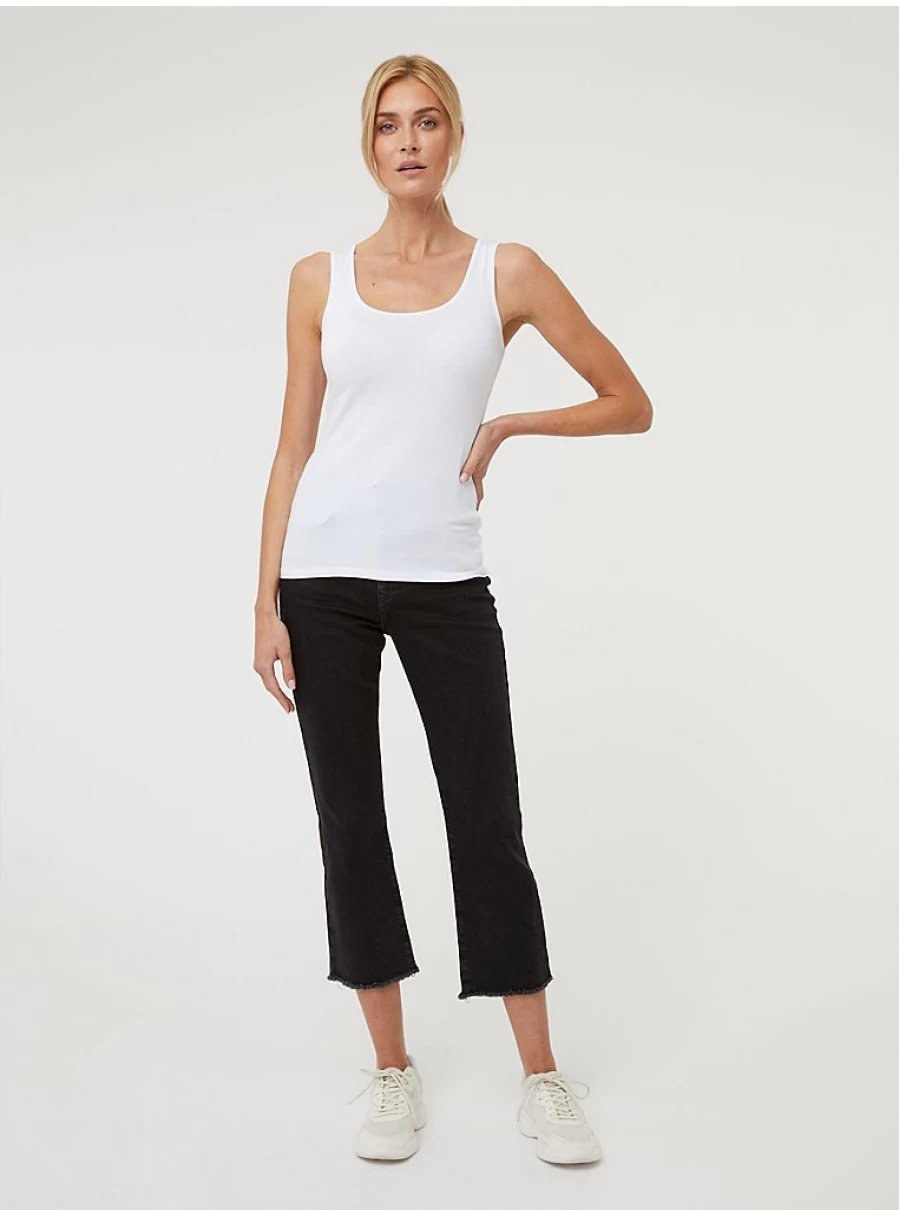 "George at Asda Women's White Basic Jersey Vest – Comfortable Fit & Style"