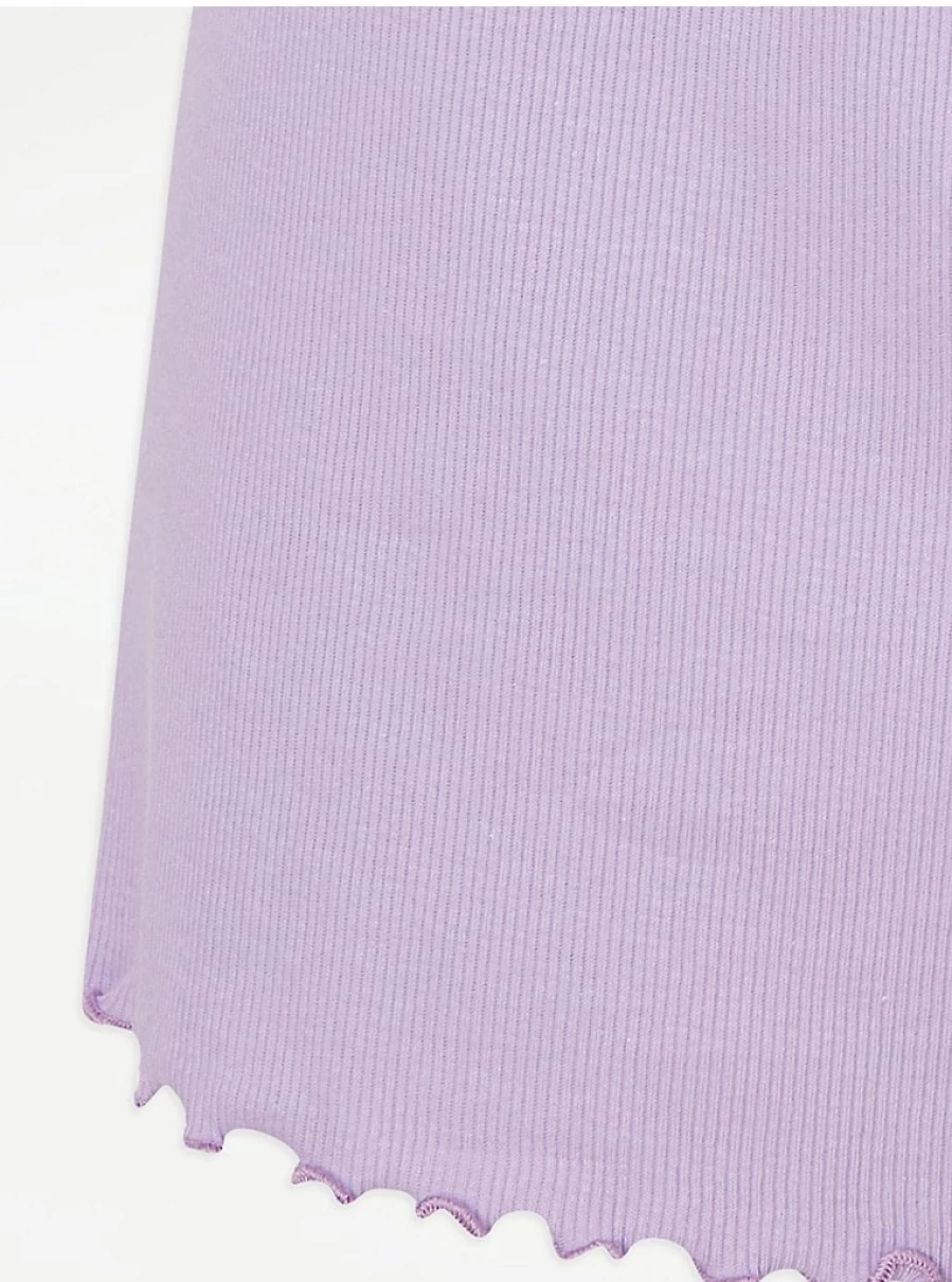Lilac Ribbed Cotton Pajama Shorts for Women | Comfortable Sleepwear | George at Asda