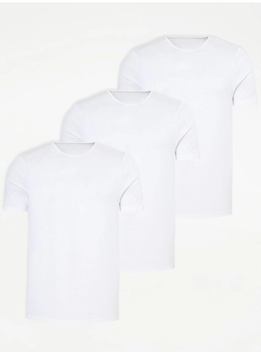 George at Asda Boys' White Vest T-Shirts 3 Pack - Comfort & Quality Multipack