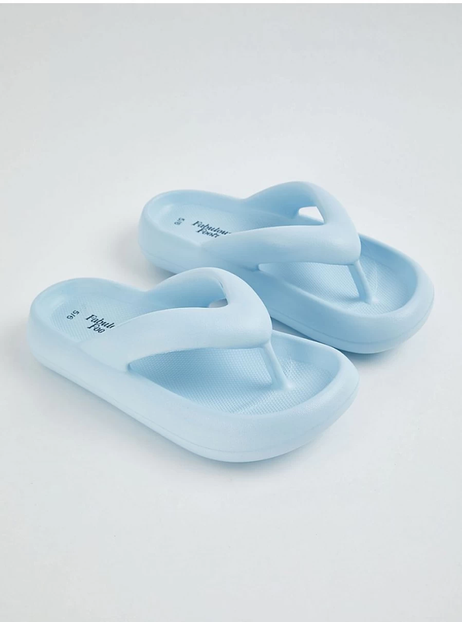 Women's Light Blue Squidgy Toe Post Sandals | George at Asda Comfortable Sliders