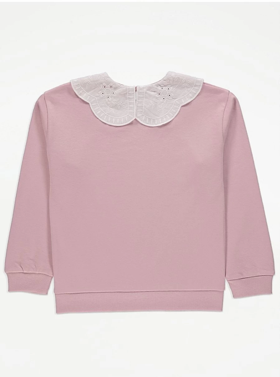"George at Asda Kids Pink Embroidered Collar Sweatshirt | Review & Features"