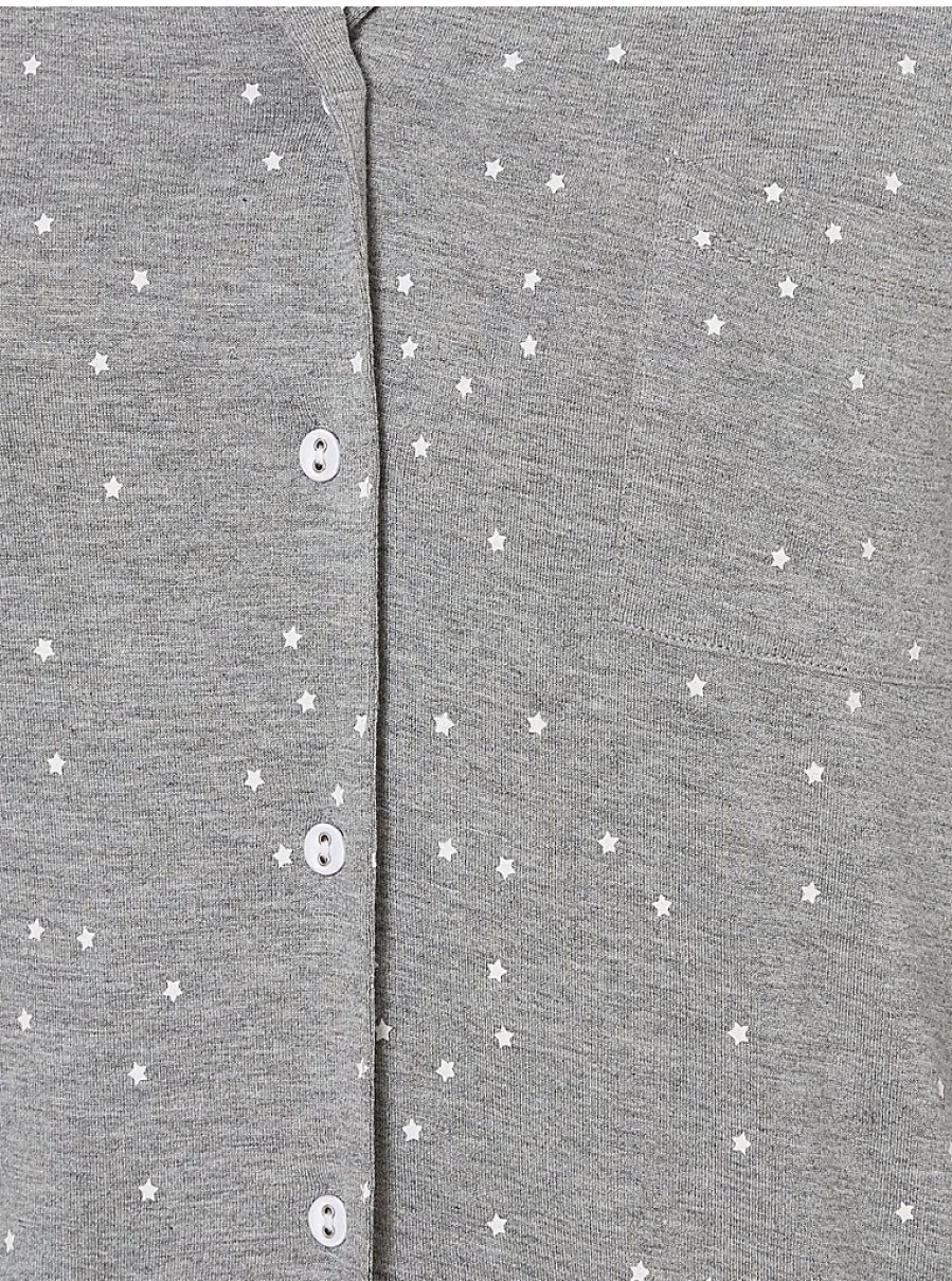 Post Surgery Grey Star Pyjama Top - Comfortable Lingerie by George at Asda