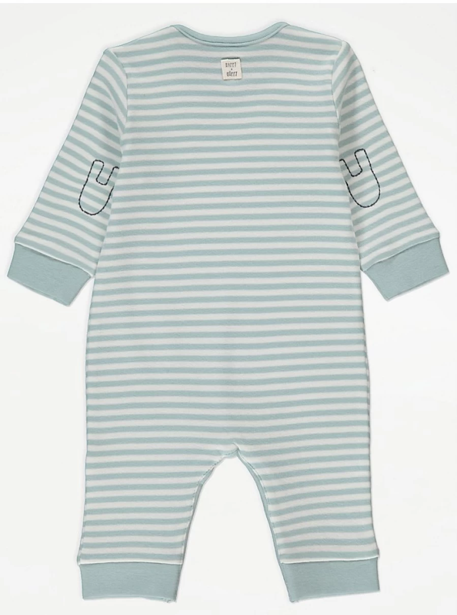 Blue Bunny Striped Baby Boys All-in-One Romper | George at Asda