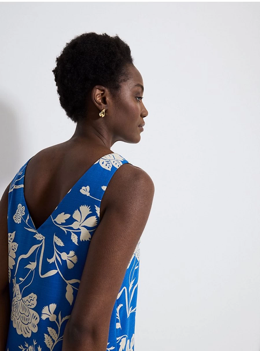 "George at Asda Women's Blue Floral V-Neck Cami Top | Comfortable & Stylish Summer Blouse"