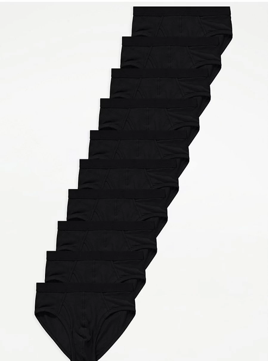 Boys' Black Slip Briefs 10-Pack | George at Asda | Comfort & Value Multipack