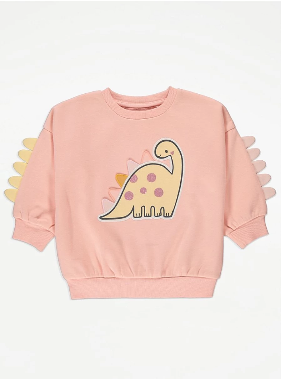 "George at Asda Kids Peach Dinosaur Spike Sweatshirt Review | Cute Dino Hoodie for Children"