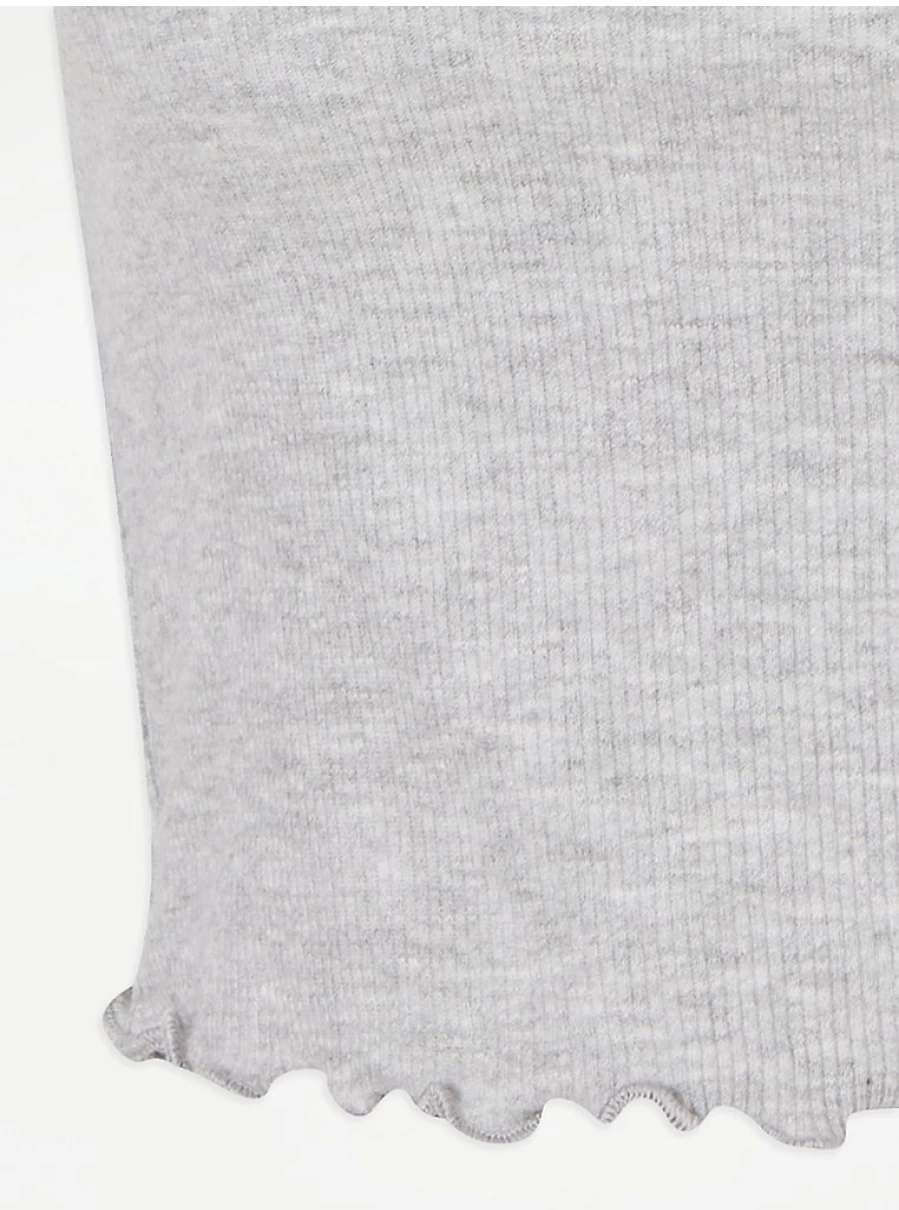 Grey Ribbed Cropped Pajama Vest Top - Women's Sleepwear & Lingerie | George at Asda