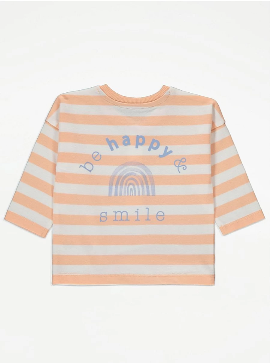"George at Asda Baby Striped Long Sleeve Tops 3-Pack – Happy & Kind Design"