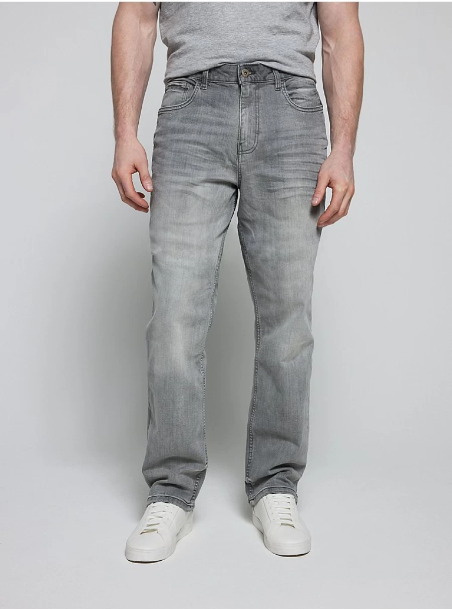 Men's Grey Loose Fit Stretch Jeans | Comfort & Style | George at Asda