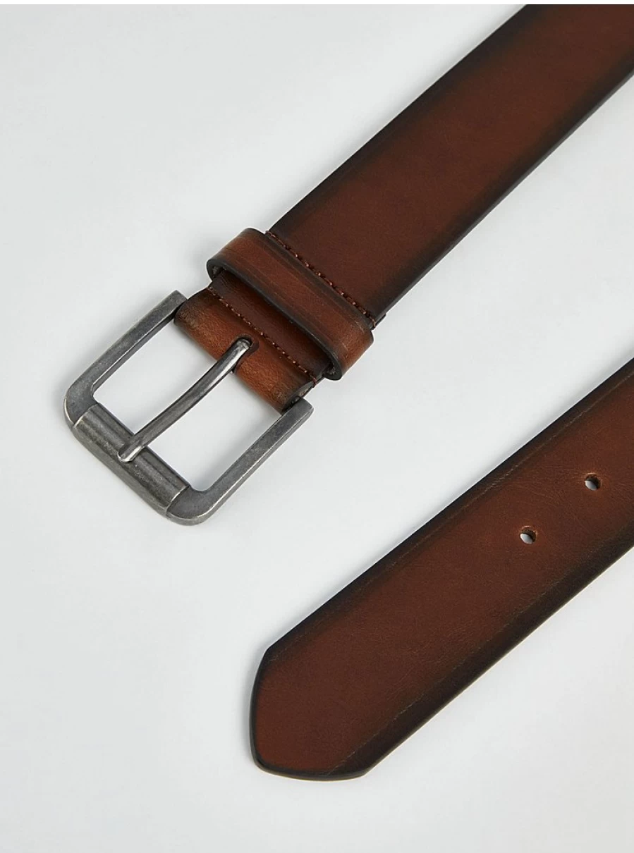 Men's Brown Chunky Leather Belt - George at Asda | Stylish & Durable Design