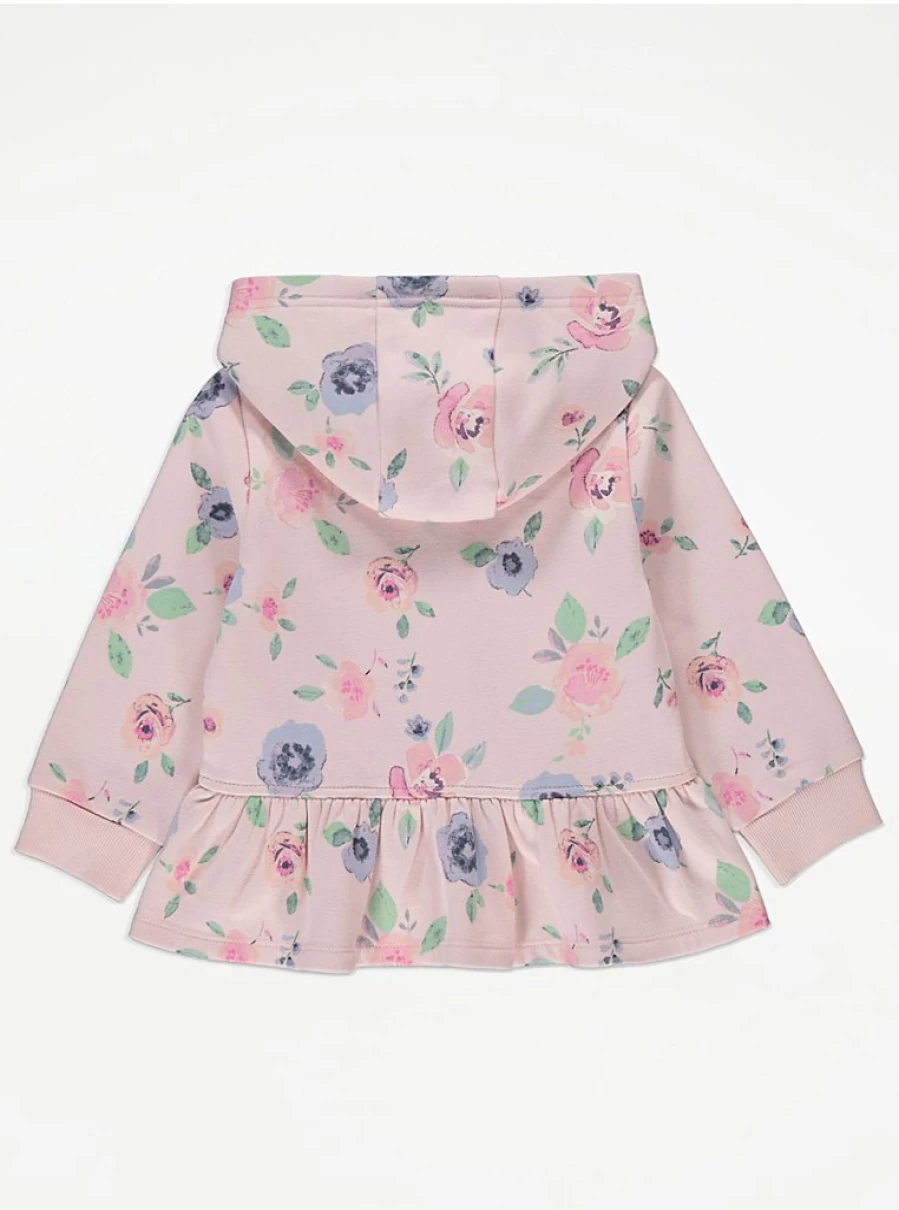 "George at Asda Kids Pink Floral Rose Zip Up Peplum Hoodie Review"